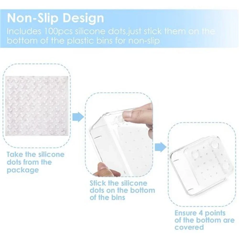 25 PCS Clear Plastic Drawer Organizers Set,  4-Size Versatile Bathroom